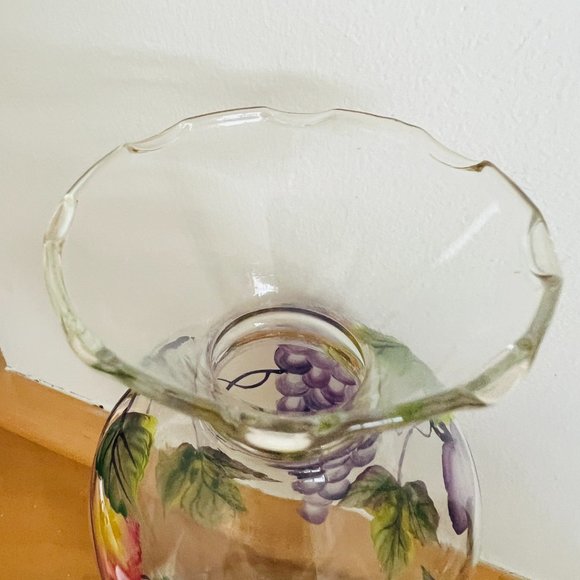 TRACEY PORTER Pair of Hand Painted Glass Vases with Fruit EUC - Picture 11 of 12